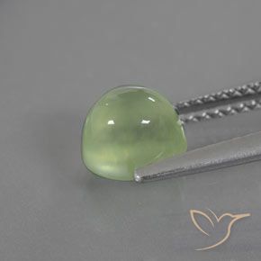 Préhnite Vert citron naturelle ovale, 1.70 ct, Transparent / Translucide