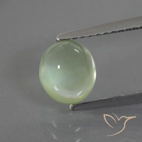 1.67ct Naturel Vert poire pâle Préhnite, ovale, Transparent / Translucide
