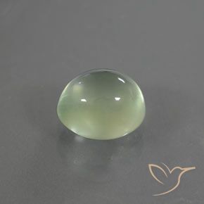 Préhnite Vert poire pâle naturelle ovale, 1.67 ct, Transparent / Translucide