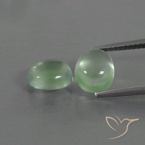 3.82ctw Naturel Vert chaud Préhnite, ovale, Transparent