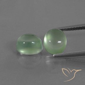 4.82ctw Naturel Vert clair Préhnite, ovale, Transparent