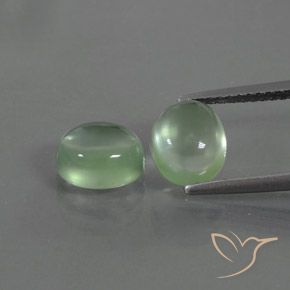4.03ctw Naturel Vert clair Préhnite, ovale, Transparent