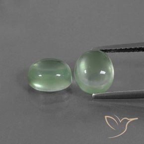 4.04ctw Naturel Vert chaud Préhnite, ovale, Transparent
