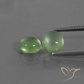 2.86ctw Naturel Vert poire Préhnite, ovale, Transparent
