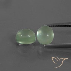 3.34ctw Naturel Vert jaune léger Préhnite, ovale, Transparent