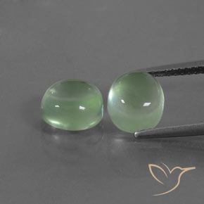 4.79ctw Naturel Vert chaud Préhnite, ovale, Transparent