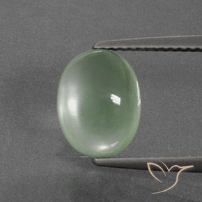 3.36ct Naturel Vert clair Préhnite, ovale, Transparent