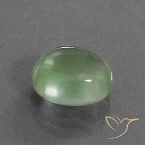 Préhnite Vert jaune léger naturelle ovale, 4.10 ct, Transparent