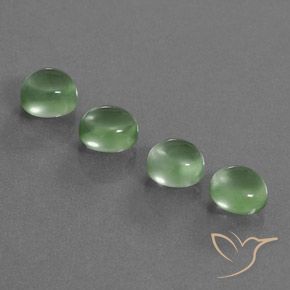 7.45ctw Naturel Vert chaud Préhnite, ovale, Transparent