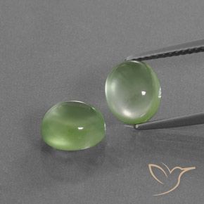 4.86ctw Naturel Vert lime pâle Préhnite, ovale, Transparent