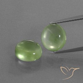 5.02ctw Naturel Vert jaunâtre Préhnite, ovale, Transparent