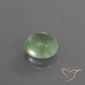 Préhnite Vert jaune léger naturelle ovale, 3.19 ct, Transparent