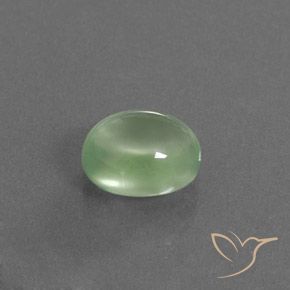 Préhnite Vert jaune léger naturelle ovale, 3.22 ct, Transparent