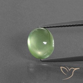3.18ct Naturel Vert moyen Préhnite, ovale, Transparent / Translucide