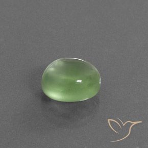 Préhnite Vert jaunâtre naturelle ovale, 3.16 ct, Transparent