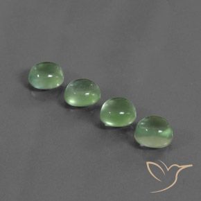 5.49ctw Naturel Vert poire Préhnite, ovale, Transparent