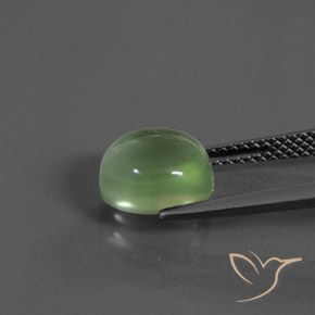 Préhnite Vert jaunâtre naturelle ovale, 3.38 ct, Transparent