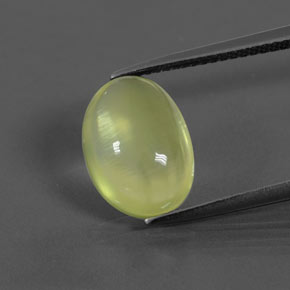 Préhnite vert naturelle transparent, 4,46 ct, transparent / translucide