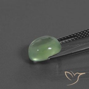 Préhnite Vert jaunâtre pâle naturelle ovale, 2.25 ct, Transparent