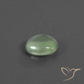 Préhnite Vert jaunâtre naturelle ovale, 1.64 ct, Transparent