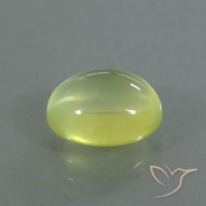 Préhnite Jaune citron léger naturelle ovale, 2.35 ct, Transparent / Translucide