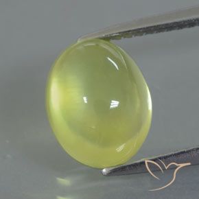 3.64ct Naturel Jaune clair Préhnite, ovale, Transparent / Translucide