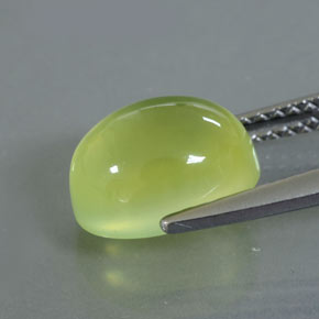 Préhnite vert naturelle transparent, 3,53 ct, transparent / translucide