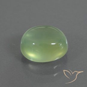 Préhnite Vert poire naturelle ovale, 2.72 ct, Transparent / Translucide