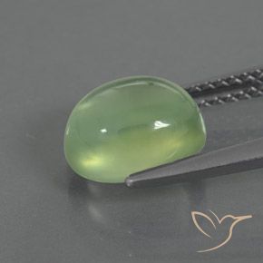 Préhnite Vert poire naturelle ovale, 2.72 ct, Transparent / Translucide
