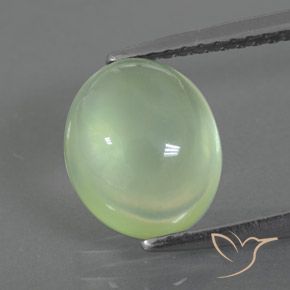 2.91ct Naturel Vert jaunâtre Préhnite, ovale, Transparent / Translucide
