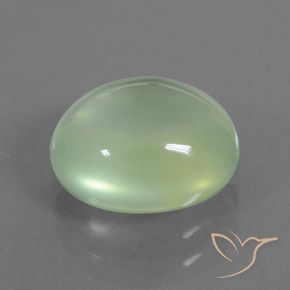 Préhnite Vert jaunâtre naturelle ovale, 2.91 ct, Transparent / Translucide