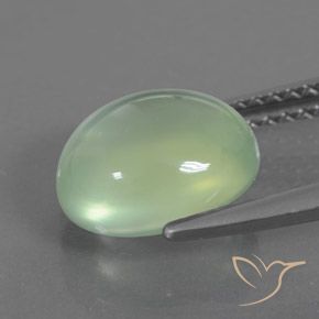 Préhnite Vert jaunâtre naturelle ovale, 2.91 ct, Transparent / Translucide