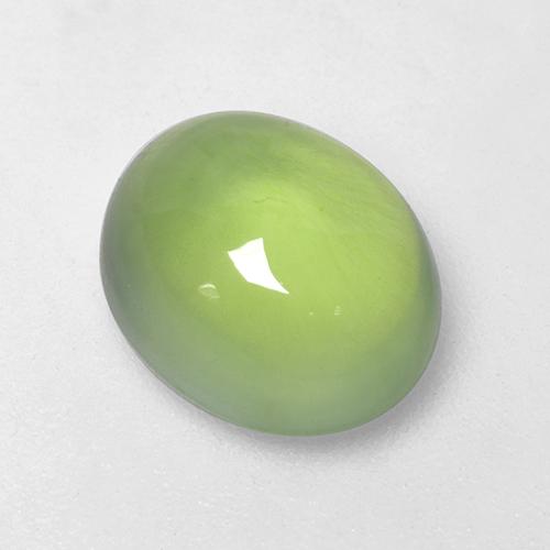 Prehnite Vert jaunâtre naturelle Coupe ovale, 3.53 ct, Transparent