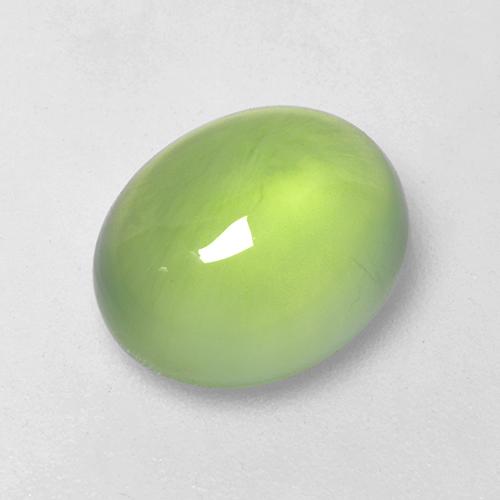 Prehnite Vert jaunâtre naturelle Coupe ovale, 3.53 ct, Transparent