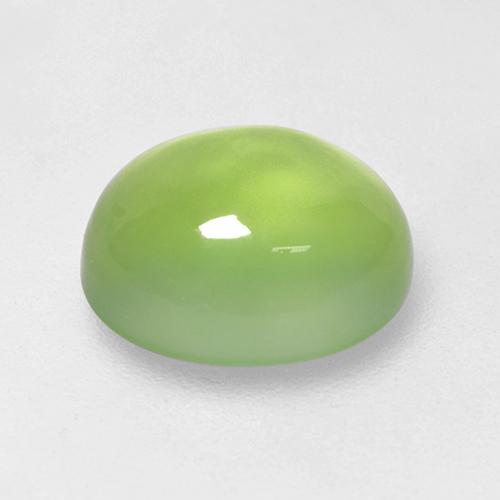 Prehnite Vert jaunâtre naturelle Coupe ovale, 3.53 ct, Transparent