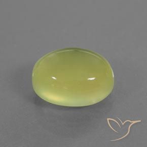 Préhnite Jaune verdâtre clair naturelle ovale, 4.31 ct, Transparent / Translucide