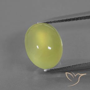 3.74ct Naturel Jaune verdâtre clair Préhnite, ovale, Transparent / Translucide