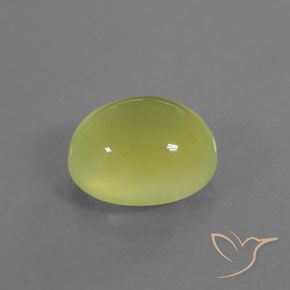 Préhnite Jaune verdâtre clair naturelle ovale, 3.74 ct, Transparent / Translucide
