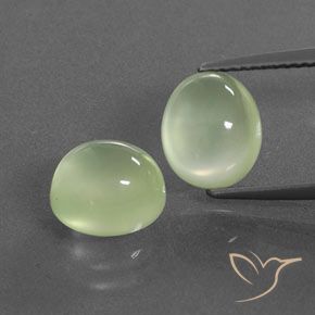 5.78ctw Naturel Vert poire pâle Préhnite, ovale, Transparent / Translucide