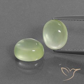 4.64ctw Naturel Vert poire pâle Préhnite, ovale, Transparent / Translucide
