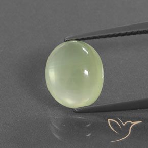 2.95ct Naturel Vert grisâtre Préhnite, ovale, Transparent / Translucide