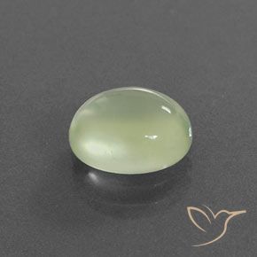 Préhnite Vert grisâtre naturelle ovale, 2.95 ct, Transparent / Translucide