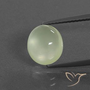 3.29ct Naturel Olive verte Préhnite, ovale, Transparent / Translucide