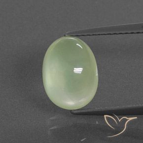 4.00ct Naturel Vert poire pâle Préhnite, ovale, Transparent / Translucide