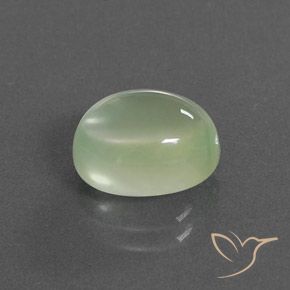 Préhnite Vert poire pâle naturelle ovale, 4.00 ct, Transparent / Translucide
