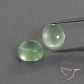 5.50ctw Naturel Vert poire pâle Préhnite, ovale, Transparent / Translucide