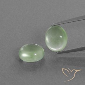 4.16ctw Naturel Vert jaunâtre Préhnite, ovale, Transparent