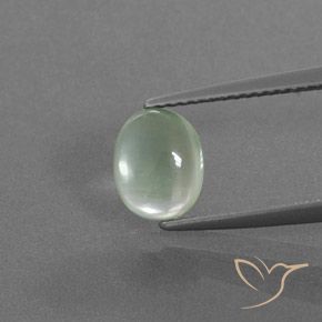1.61ct Naturel Vert jaunâtre pâle Préhnite, ovale, Transparent