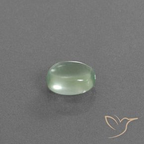 Préhnite Vert jaunâtre pâle naturelle ovale, 1.61 ct, Transparent