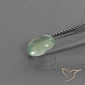 Préhnite Vert jaunâtre pâle naturelle ovale, 1.61 ct, Transparent
